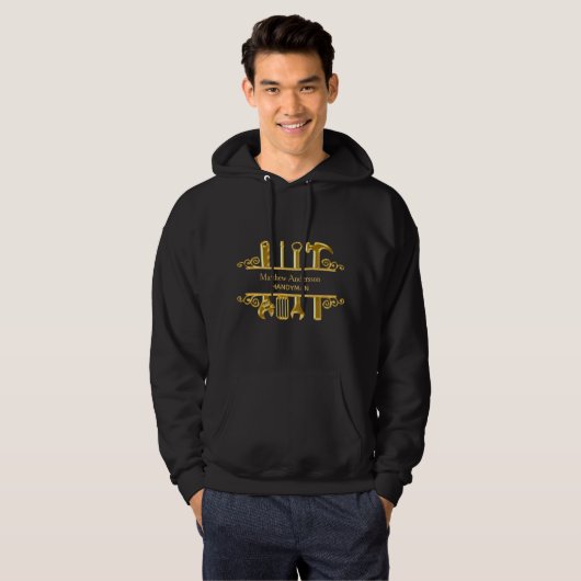 Zwart goud gereedschap huis reparaties hoodie (Voorkant volledig)