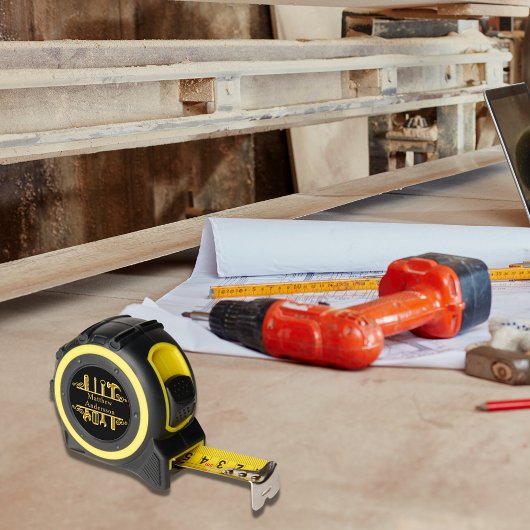 Zwart goud gereedschap thuis reparaties naam rolmaat