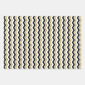 Zwart Goud Gestreepte Verpakking Papier Blad Set v Inpakpapier Vel (Voorkant 2)