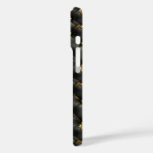 Zwart goud gewatteerd lederen patroon Case-Mate iPhone case (Achterkant / Links)
