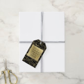 Zwart Goud Glam Abstract Bruiloftsfeest Cadeaulabel (Met Touw)
