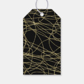 Zwart Goud Glam Abstract Bruiloftsfeest Cadeaulabel (Achterkant)