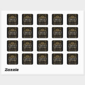 Zwart & Goud Glam Art Deco Bruiloft Vierkante Sticker (Vel)