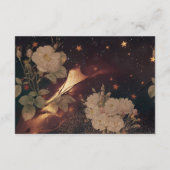 Zwart & Goud  Glam Bloemen Details Informatiekaartje (Achterkant)