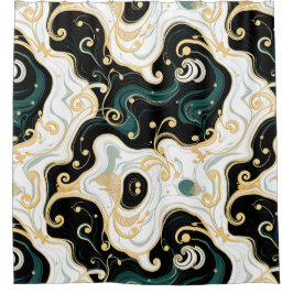 Zwart & Goud Glam Douchegordijn