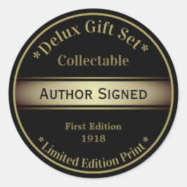 Zwart Goud Glam Gesigneerd Ronde Sticker