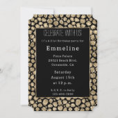 Zwart Goud Glam Glitter Luipaard Kaart (Voorkant)