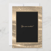 Zwart & Goud Glam Lovertjes Feestelijke Dinnerpart Kaart (Achterkant)