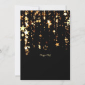 Zwart Goud Glamour Oudejaarsavond Feest Kaart (Achterkant)