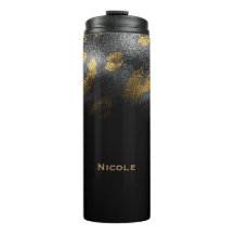 Zwart Goud Glamoureuze Cheetah Luipaard Print Cust