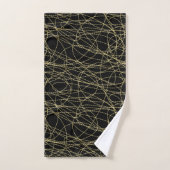 Zwart Goud Glanzend Abstract Bad Handdoek (Handdoek)