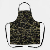 Zwart Goud Glanzend Abstract Schort (Voorkant)