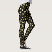 zwart+goud, glanzend, helder, ster, kleur, decorat leggings (Rechts)