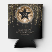 Zwart Goud Glitter 30e verjaardag vieringen Blikjeskoeler (Voorkant)