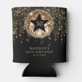 Zwart Goud Glitter 30e verjaardag vieringen Blikjeskoeler (Achterkant)