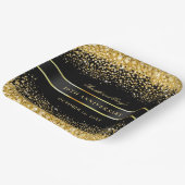 Zwart Goud Glitter 50e Jubileum Papieren Bordje (Gebogen)