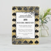 Zwart Goud Glitter Aas van Schoppen Kaart (Staand voorkant)