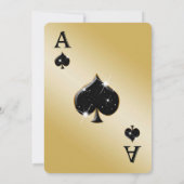 Zwart Goud Glitter Aas van Schoppen Kaart (Achterkant)