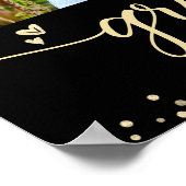 Zwart Goud Glitter Afstuderen 4 Fotoscript Hart Poster (Hoek)