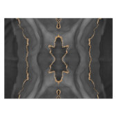 Zwart Goud Glitter Agate Tafelkleed (Voorkant (Horizontaal))