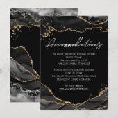 Zwart Goud Glitter Agate Trouwaccommodaties E Informatiekaartje (Voorkant / Achterkant)