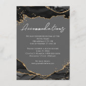 Zwart Goud Glitter Agate Trouwaccommodaties  Informatiekaartje (Voorkant)