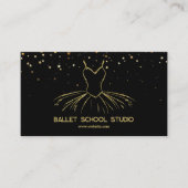 Zwart & goud glitter balletdansstudio visitekaartje (Voorkant)