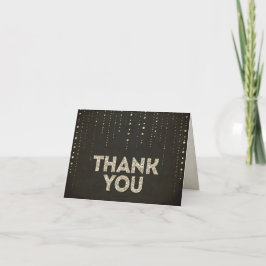 Zwart & Goud Glitter Bedankkaart