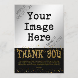 Zwart & Goud Glitter BEDANKT - hand schrijven op r