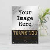 Zwart & Goud Glitter BEDANKT - hand schrijven op r (Staand voorkant)