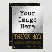 Zwart & Goud Glitter BEDANKT - hand schrijven op r (Voorkant / Achterkant)
