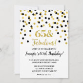Zwart Goud Glitter Confetti 65 en Fabulous Kaart (Achterkant)