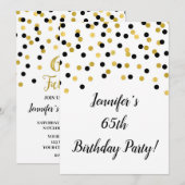 Zwart Goud Glitter Confetti 65 en Fabulous Kaart (Voorkant / Achterkant)