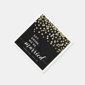 Zwart & Goud Glitter Confetti Eet Drink bruiloft Servet (Hoek)