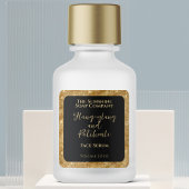 Zwart Goud Glitter Cosmetica Dropper Fleslabel Vierkante Sticker