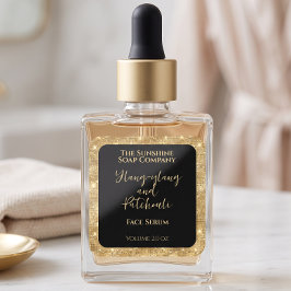 Zwart Goud Glitter Cosmetica Druppelfles Etiket