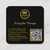 *~* Zwart Goud Glitter Dramatische Glam AP65 Vierkante Visitekaartje (Achterkant)