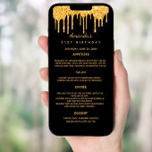 Zwart goud glitter druppels foto Bio Menu kaart