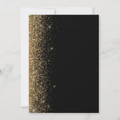 Zwart Goud Glitter Edge Sla de datum op Aankondiging (Achterkant)