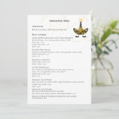Zwart Goud Glitter Eenhoorn AFSTUDEER MENU Kaart (Staand voorkant)