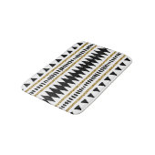 Zwart Goud Glitter Etnisch Patroon Badmat (Gekanteld)