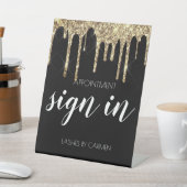 Zwart goud glitter flash afspraak Teken Reclamebord Met Voetstuk (Insitu)