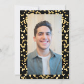 Zwart & Goud Glitter Foto Dertig 30e Verjaardag Kaart (Achterkant)