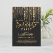 Zwart Goud Glitter Fringe Gordijn Bachelorette Kaart (Staand voorkant)