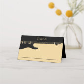 Zwart & Goud Glitter Gitaar Bruiloft Plaatskaartje (Voorkant)