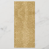 Zwart & Goud Glitter Gitaar Bruiloft Receptie Menu (Achterkant)