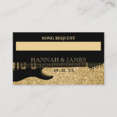 Zwart & Goud Glitter Gitaar Trouwlied Aanvraag Informatiekaartje (Voorkant)