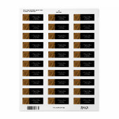 Zwart & Goud Glitter Glamour Chic Adreslabels Etiket (Full Sheet)