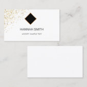 Zwart & Goud glitter Glitter Beauty Salon Contactkaartje (Voorkant / Achterkant)