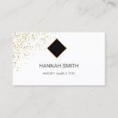 Zwart & Goud glitter Glitter Beauty Salon Contactkaartje (Voorkant)